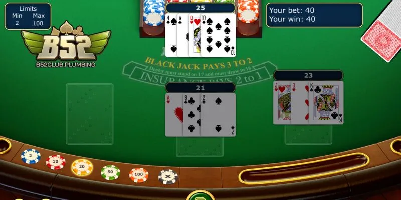 Giao diện trò chơi Blackjack